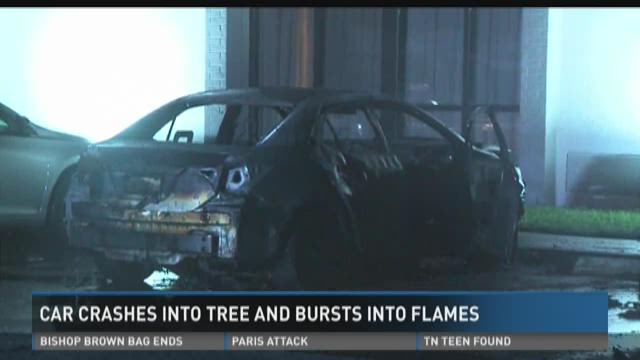 Man loses control of vehicle, crashes into tree and car bursts into ...